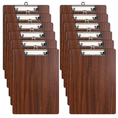 Image of A4 Clipboard,12 Pack Clip Board with Low Profile and Hanging Hole,A4 Wooden Clipboards Hardboard Clipboard