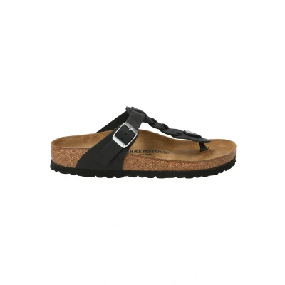 Image of BIRKENSTOCK Gizeh Braided LEOI Black women&#039;s Flip flops / Sandals (Shoes) in