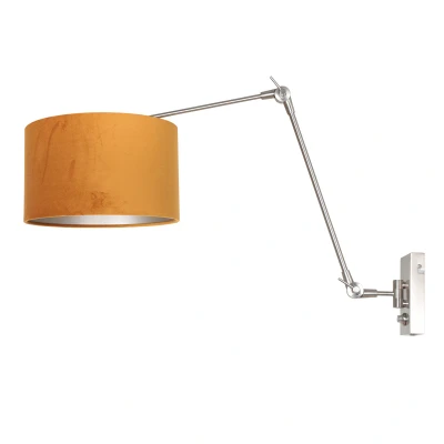 Image of Prestige Chic Wall Lamp with Shade Steel, Gold