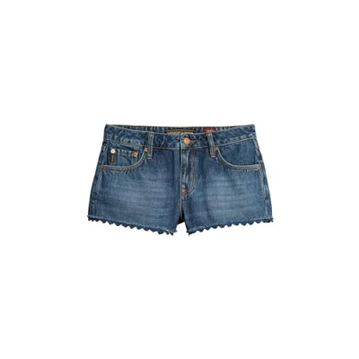 Image of Superdry Women&#039;s Vintage Denim Hot Short Sweatshirt, Wheeler Blue, 16