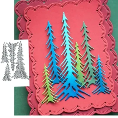 Image of Merry Christmas Tree Snowflake Greeting Card Metal Die Cuts,Sunflower Flower Leaf Cutting Dies Cut Stencils DIY Scrapbooking Decorative Embossing Paper Making