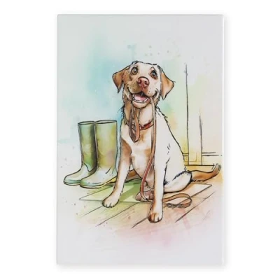 Image of Art of Arora 2854 Golden Labrador Ceramic Tile Picture Plaque Wall 30 x 20cm