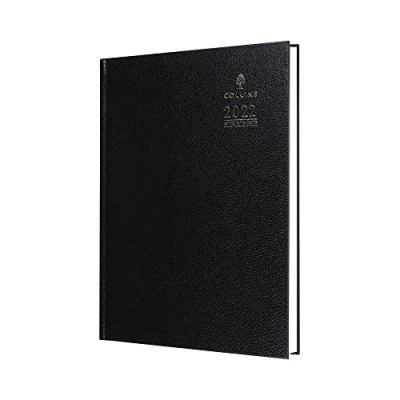 Image of Collins Desk A4 Day to a Page with Appointments 2022 Diary Black