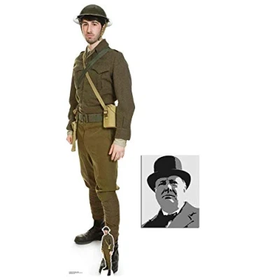 Image of BundleZ 4 FanZ British World War 1 Soldier Lifesize and Mini Cardboard Cutout Fan Pack, 182cm x 46cm Includes 8x10 Star Photo