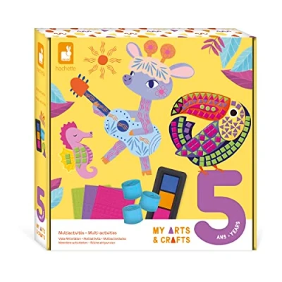 Image of Janod My Arts &amp; Crafts 5 Years Multi Activity Set 8 Illustrations Children’s Kit Mastering Fine Motor Skills Concentration J07748