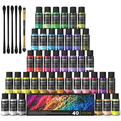 Image of Epoxy Resin Colorants Pigment Mica Powder 40 Colors* 5g Natural Cosmetic Pigment, Suitable for Resin, Soap Paint, Lip Gloss, Nail Polish, Candle Making Dye