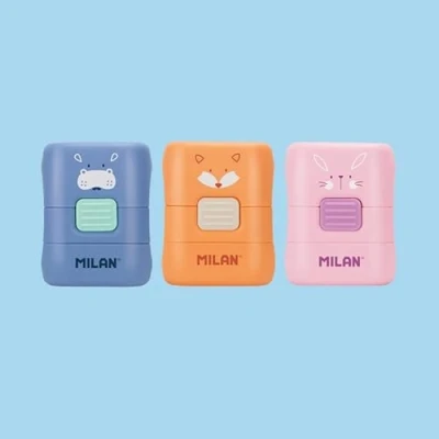 Image of Funny Animals MILAN® Special Series 16 Rubber Display Box with Compact Brush