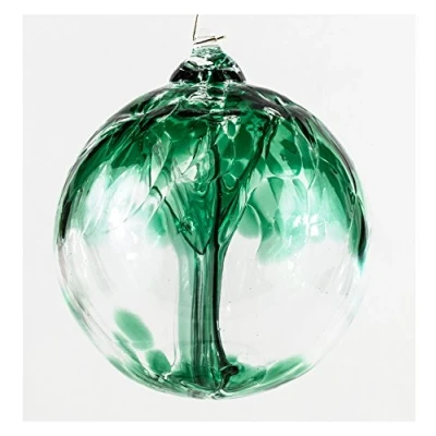 Image of Milford Collection Tree of Life Large Glass Globe Emerald
