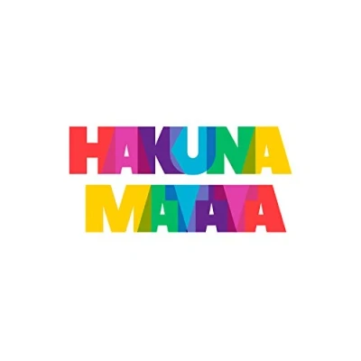 Image of Wee Blue Coo Hakuna Matata Colourful Typography Large Art Print Poster Wall Decor 18x24 inch