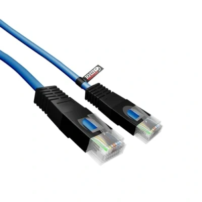 Image of rhinocables X Over Cat5e Ethernet Cable, RJ45 Twisted Pair Crossover Cable Network LAN Cat5 Patch Lead, Coloured Internet (2m, Blue)