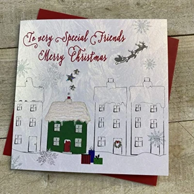 Image of SPECIAL FRIENDS Handmade Christmas Card by White Cotton Cards