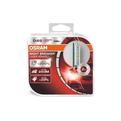 Image of OSRAM XENARC NIGHT BREAKER LASER D4S, +200% more brightness, HID xenon bulb, discharge lamp, 66440XNL HCB, duo box (2 lamps)
