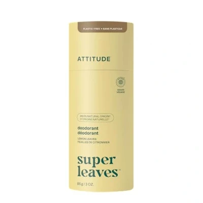 Image of ATTITUDE Plastic Free Deodorant, EWG Verified, Aluminum Free, Vegan Naturally Sourced Body Deodorants for Women &amp; Men, Dermatologically Tested, Lemon Leaves, 85 grams