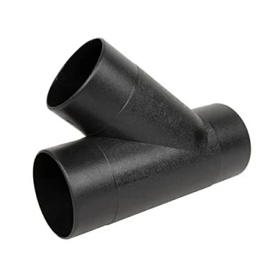 Image of POWERTEC 70106 70106V 4 Inch Y Fitting Dust Collection Hose Connector 1 Pack, Black,