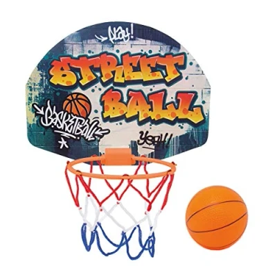 Image of Simba 107406024 Basketball set with holder for the door, board: 27.5 x 21 cm, basket net 15 ball diameter: 8.6 Multicoloured