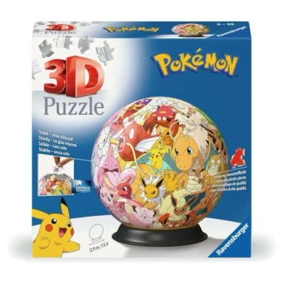 Image of Ravensburger 3D Puzzle 11595 Ball Pokémon Kanto Region Puzzleball aus dreidimensionalen Puzzleteilen für große und kleine Fans ab 6 Jahren: Erlebe Puzzeln in der 3. Dimension