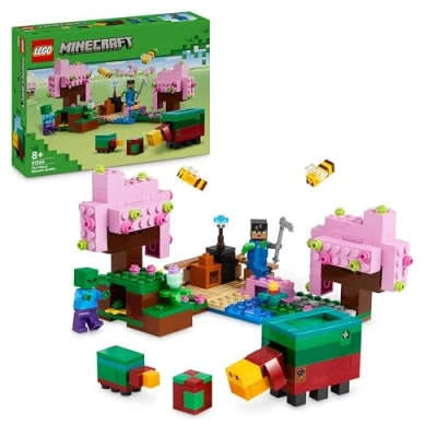 Image of LEGO Minecraft The Cherry Blossom Garden Toy for 8 Plus Year Old Boys &amp; Girls, with a Sunny Character Figure, Sniffer, Zombie and Bees, Hands on Video Game Set, Gamer Gift Kids 21260