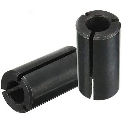 Image of 1/2&quot; to 1/4&quot; Router Collet Reduction Sleeve Tool Bit A3 Carbon Steel Black