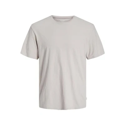 Image of JACK &amp; JONES Men&#039;s Jjesummer Linen Tee Ss O Neck Sn Short Sleeved Shirt, Crockery, S