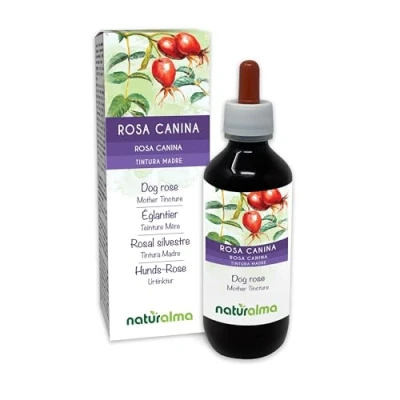 Image of Dog Rose (Rosa canina) Fruits Alcohol Free Mother Tincture Naturalma Rich in Vitamin C Liquid Extract Drops 200 ml Food Supplement Vegan