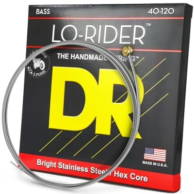 Image of DR Strings LO RIDER™ Stainless Steel Bass Strings: 5 String Light 40 120