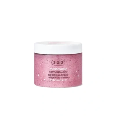 Image of Ziaja Marshmallow Sugar Scrub 300 ml, Strawberry Exfoliates and Moisturizes Skin, Provides Daily Upper Skin Reinforcement, Travel Size