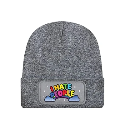 Image of Grindstore I Hate People Heather Beanie Grey