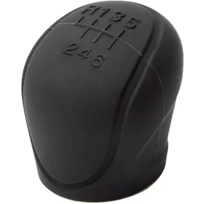 Image of FOXZY Gear Shift Silicone Knob Cover for Jaguar E Pace/F Type/I Pace/S Type/X Type/XE/XF/XJ/XK, Soft Car Protector Cover, 6 Speed Head Car,A Black
