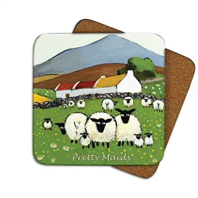 Image of &quot;Pretty Maids All in A Row&quot; Coaster by Thomas Joseph Silly Sheep