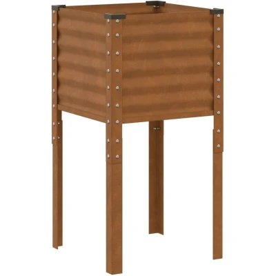 Image of vidaXL Garden Planter 45x45x88 cm Weathering Steel