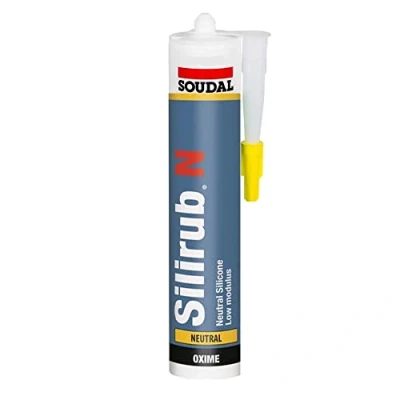 Image of Soudal SILIRUB N Primerless Adhesion, Permanently elastic Silicone &amp; Low Modulus Neutral Cure Sealant for Glazing, Construction, and Industrial Sealing 300ml Caramel