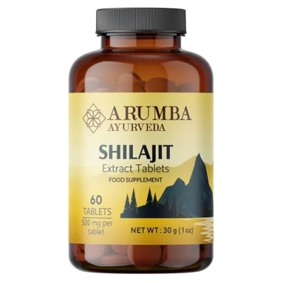 Image of Shilajit Tablets 10,000mg, 60 Days Supply, 60% Fulvic Acid Pure Extract (Not Capsules) High Strength Himalayan Resin, Tablet