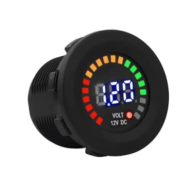Image of VIFER Motorcycle Voltmeter, DC 12V Car LED Digital Display Voltmeter Waterproof Voltage Volt Meter Gauge for Boat Marine Vehicle Truck Camper ATV UTV
