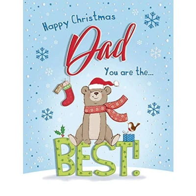 Image of Piccadilly Greetings Cute Christmas Card Dad 8 x 6 inches
