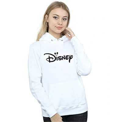 Image of Disney Women&#039;s Mickey Mouse Head Logo Hoodie White Large