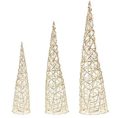 Image of URBNLIVING Decorative Light Up LED Christmas Star Rattan Xmas Tree Decoration Hanging Decor