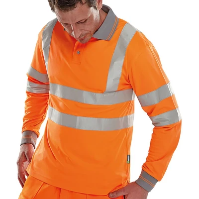 Image of POLO SHIRT LONG SLEEVED ORANGE L