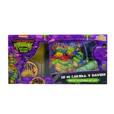 Image of CyP Brands Ninja Turtles Gift Set, Wallet, Keychain, Purse, Multicoloured, Official Product