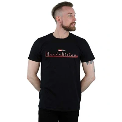 Image of Marvel Men&#039;s WandaVision Logo T Shirt Black Large