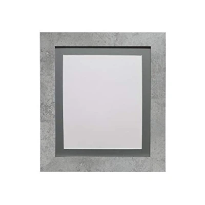 Image of FRAMES BY POST Metro Picture Photo Frame Mineral Grey with Dark Mount 20 x 16 Image Size 12 Inch Plastic Glass