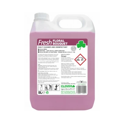 Image of Clover Chemicals Fresh Floral Bouquet (Daily Cleaner and Disinfectant) (5L) Pack of 2