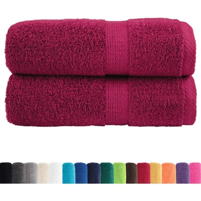Image of vidaXL Premium Guest Towels SOLUND 2pcs Bordeaux 30x50cm 600gsm