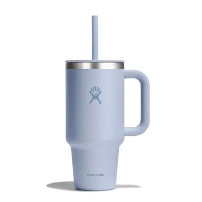 Image of HYDRO FLASK Travel Tumbler 946 ml (32 oz) with Closable Press In Straw lid Stainless Steel Double Wall Vacuum Insulated Splash resistant Surf