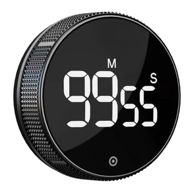 Image of Blue Snail Kitchen Timer, Productivity Timer with LED Digital Display, Smart for Home Classroom, Gym, Office, Volume and Brightness Adjustable Efficana Time (Black)