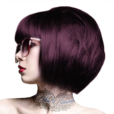 Image of Crazy Color Aubergine Semi Permanent Hair Dye. Highly Pigmented Deep Wine/Plum Conditioning &amp; Oil Nourishing Vegan Formula No Bleach or Ammonia 100ml