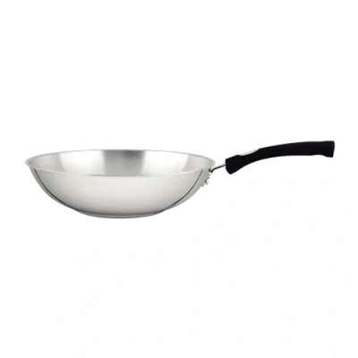 Image of Tramontina Stainless Steel Wok 28 cm (3.3 Litre) Induction Ready Silicone Comfortable Handles Dishwasher Safe 62138/282
