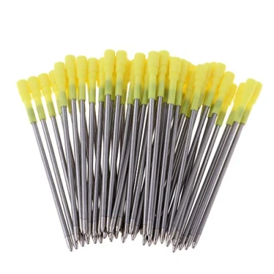 Image of Pack of 50 Metal 0.5mm Nib Rollerball Pen Gel Sign Refills for Pressing The Rotary 82mm/3.22inch Black