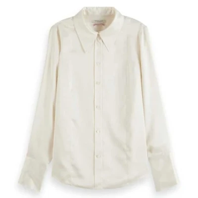Image of Scotch &amp; Soda Women&#039;s CORE Satin Shirt, White, 6