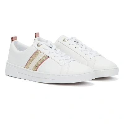 Image of Ted Baker Baily Womens White Trainers Leather Size UK 3