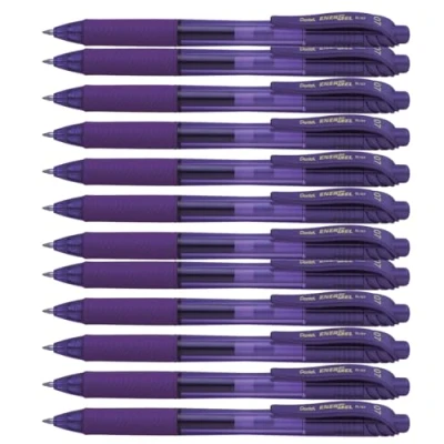 Image of Pentel Energel BL107 VX Tip Retractable Pen, 0.7 mm Violet (Pack of 12)
